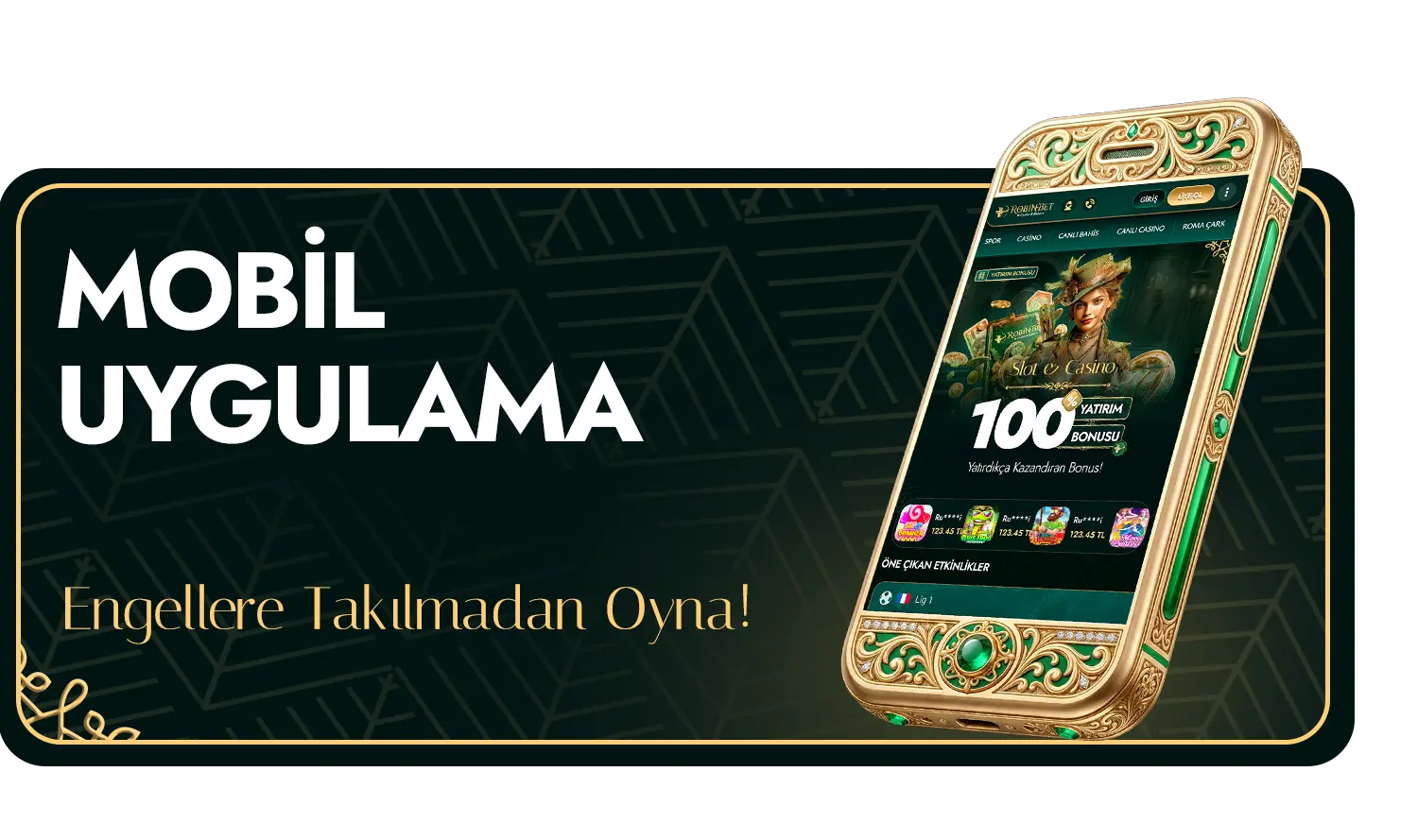Robinbet mobil arayüz
